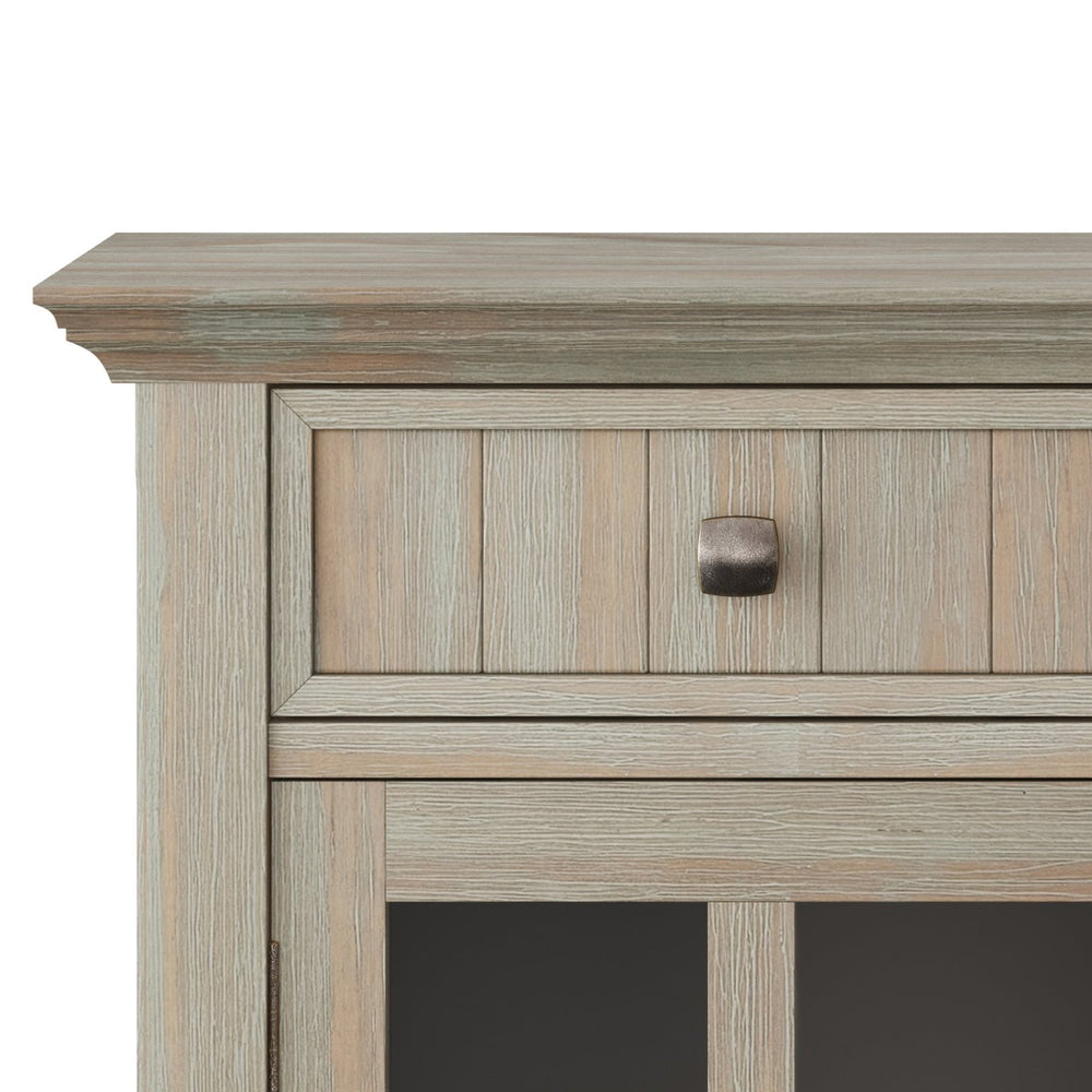 English Elm Acadian Entryway Storage Cabinet - Rustic Distressed Grey With Adjustable Shelves & Versatile Design B136P158294