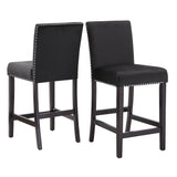 Homelegance By Top-Line Saber Nailhead Velvet Upholstered Chairs (Set of 2) Black Wood