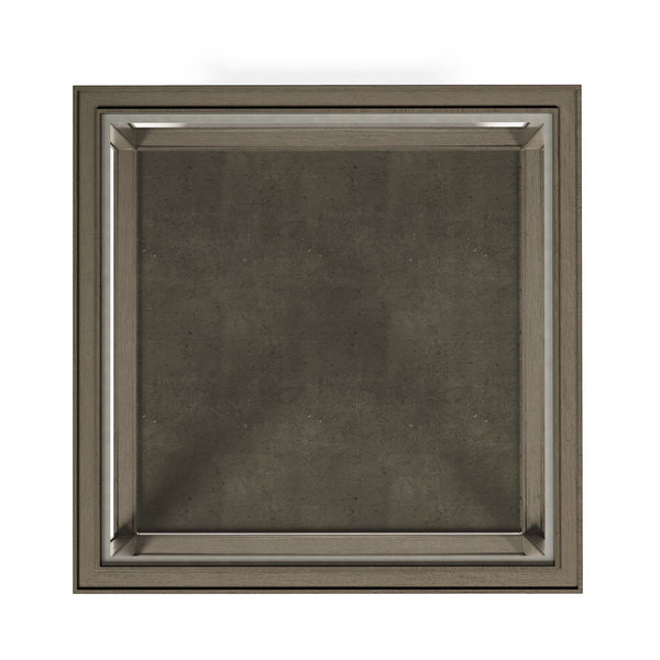 A.R.T. Furniture Cove Glam Transitional Square End Table With Tempered Glass Top And Unique Cork Shelf Display Grey Rubberwood Solids,Primavera Veneer,Glass,Cork 349303-2743