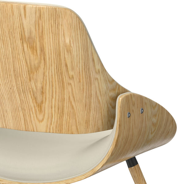 English Elm Malden Bentwood Dining Chair - Mid-Century Style With Curved Wood Back And Plush Comfort Seat B136P158909