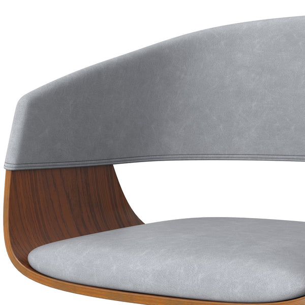 English Elm Lowell Adjustable Swivel Bar Stool - Modern Stone Grey Vegan Leather & Bentwood Comfort Design B136P158834