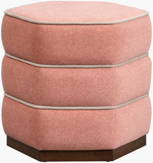 Surya Rabia Compact Upholstered Ottoman Versatile Footrest and Extra Seating for Small Spaces RBIA001-171618