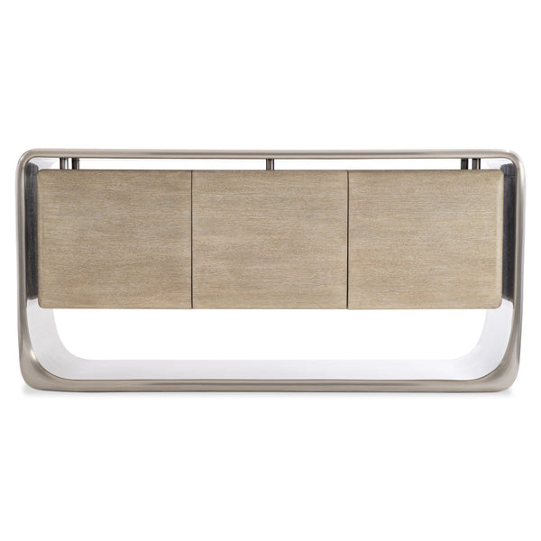 Bernhardt Bernhardt Lomond Buffet With Trevin Oak Case & Tarnished Nickel Stainless Surround, 72" Midcentury Modern Storage 347132