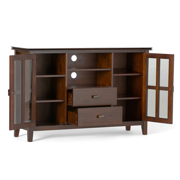 English Elm Artisan Tall Tv Media Stand - Handcrafted Russet Brown With Storage & Cord Management For 60" Tvs B136P159471