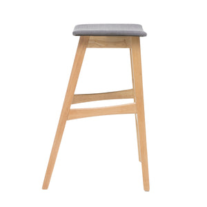 English Elm Christopher Knight Home® - Bar Stool - Mid-Century Modern Dark Grey Upholstered Seat With Stylish Wood Legs For Comfort & Elegance 58922.00OAK