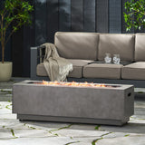 Christopher Knight Home® Noble House Rectangular Iron Fire Pit -50 000 Btu