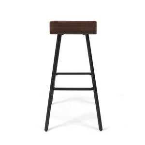 English Elm Christopher Knight Home® - JUT Bidwell Acacia Wood Bar Stool Set of 2 — Handcrafted Low-Back Counter Stools with Iron Legs Brown 64648.00DBRN