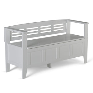 English Elm Adams Entryway Storage Bench - Stylish White Wood Seat With Hidden Storage For Modern Spaces B136P158100
