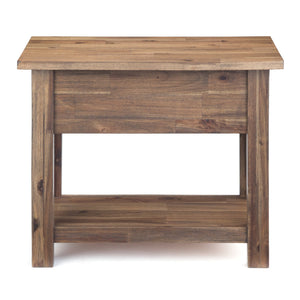 English Elm Monroe Narrow Side Table - Rustic Acacia Wood With Vintage Charm & Practical Storage Solutions B136P158958