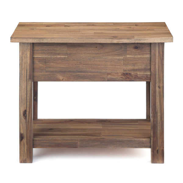 English Elm Monroe Narrow Side Table - Rustic Acacia Wood With Vintage Charm & Practical Storage Solutions B136P158958