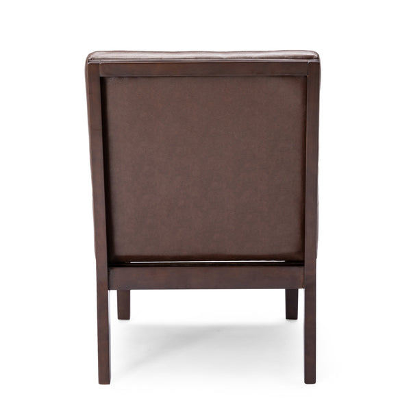 English Elm Accent Chair Waffle Tufted Upholstery Rubberwood Legs Contemporary Living Room Seat 70753.00