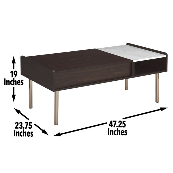 English Elm Steve Silver - Carrie Lift-Top Coffee Table - Stylish Brown Centerpiece With Versatile Storage & Modern Design B081P157739-GIGA
