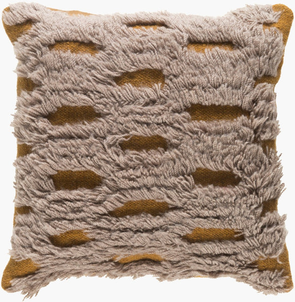 Surya Mammoth Handcrafted Wool Shag Throw Pillow Global Artisan Texture for Sofa or Bed RC004-2222