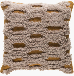 Surya Mammoth Handcrafted Wool Shag Throw Pillow Global Artisan Texture for Sofa or Bed RC004-2222D