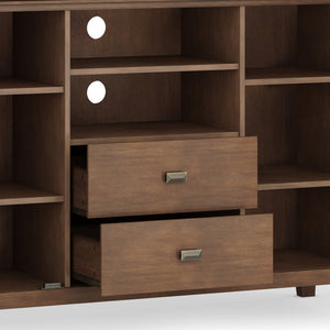 English Elm Artisan Tall Tv Media Stand - Rustic Natural Wood Storage Unit For Up To 60" Tvs, Stylish Design B136P158410