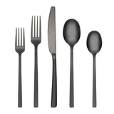 Cambridge Beacon 20-Piece Flatware Set in Frosted Black Sand, Stainless Steel, Dishwasher Safe