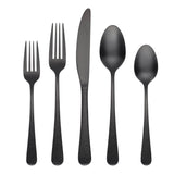 Cambridge 20-Pc Satin Black Stainless Steel Flatware Set, Hammered Finish, Dishwasher Safe