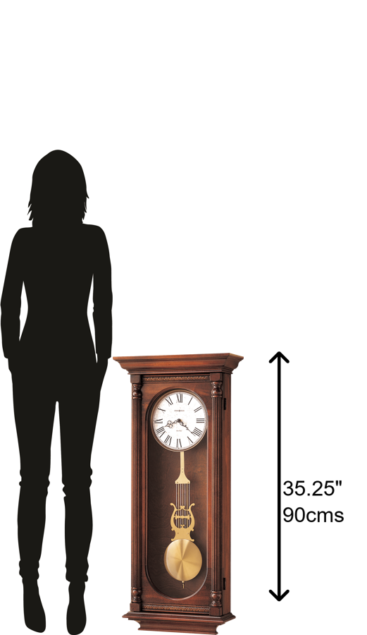 Hekman Furniture 620192 Howard Miller Helmsley Wall Clock - Elegant Antique Design With Chiming Pendulum & Bezel Windsor Casual Helmsley Wall Clock 620192