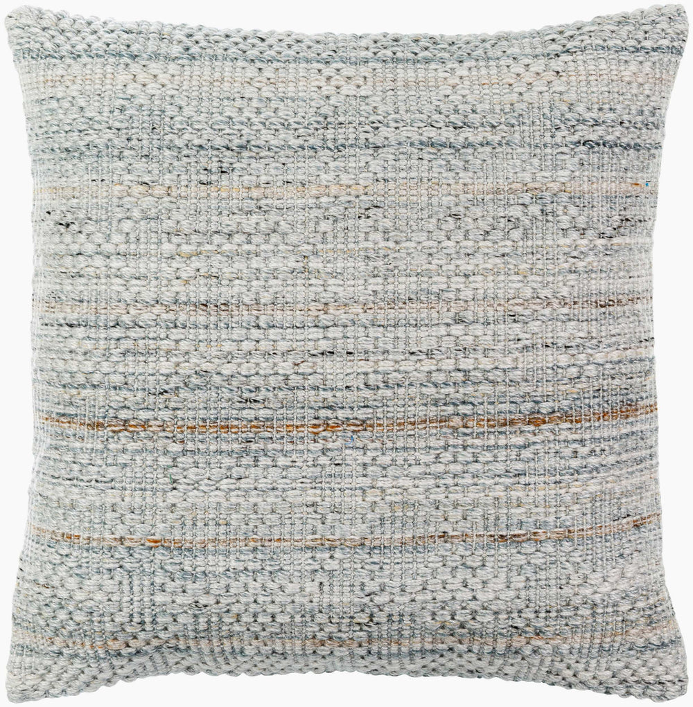 Surya Rica Eco-friendly 18"L X 18"W Accent Pillow – Chic Cottage Decor For Ultimate Comfort & Style Ice Blue Recycled Pet Yarn,Polyester Rca001-2222