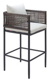 Palm Paradise Barstool Gray 704028 Zuo Modern