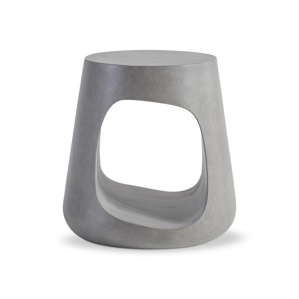 Bernhardt Bernhardt Sereno Sculptural Round Side Table — Lightweight Cast Resin Sasso Finish, Adjustable Glides For Stability 329123