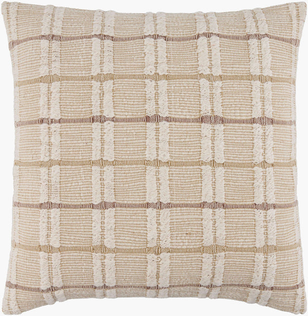 Surya Rochester 18" Country Cottage Accent Pillow In Soft Cotton – Cozy, Durable & Easy To Clean White Cotton,Cotton Rch001-2020p