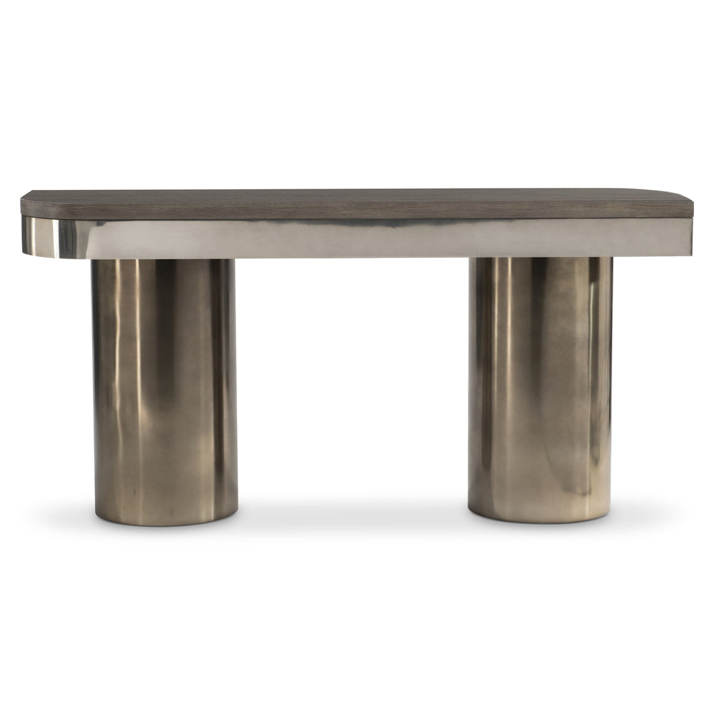 Bernhardt Bernhardt Jacopo Console Table In Weathered Greige Oak With Light/Dark Bronze Stainless Accents 332912