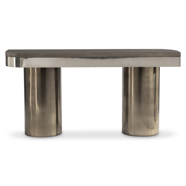 Bernhardt Bernhardt Jacopo Console Table In Weathered Greige Oak With Light/Dark Bronze Stainless Accents 332912