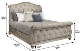 A.R.T. Furniture Summer Creek Shoals California King Upholstered Tufted Sleigh Bed 251127-1303 Gray 251127-1303