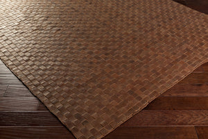 Surya Rock Rck-7000 8' X 10' Handwoven Leather Rug - Modern Charm, Durable Design, Easy Care & Warranty Brown Leather Rck7000-810