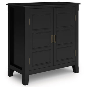 English Elm Burlington Low Storage Cabinet with Handcrafted Solid Wood, Transitional Design, Adjustable Shelves and Anti-Tip Safety Black B136P158508