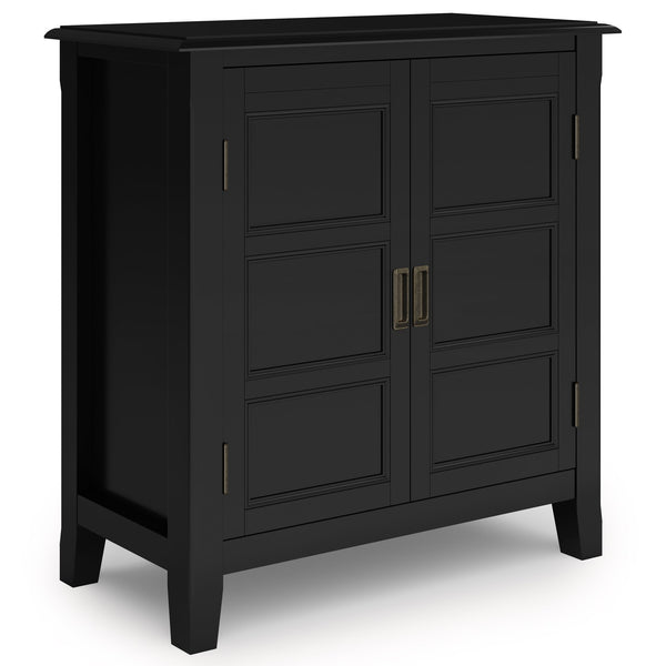 English Elm Burlington Low Storage Cabinet with Handcrafted Solid Wood, Transitional Design, Adjustable Shelves and Anti-Tip Safety Black B136P158508