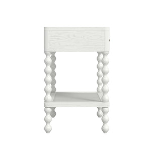 A.R.T. Furniture Haven Vintage-Inspired Open Nightstand - Elegant White Finish with Storage & Cottage Charm 339140-2367