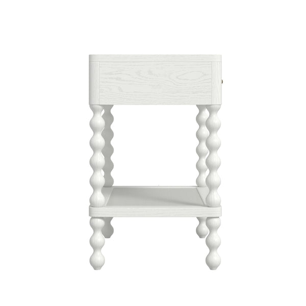 A.R.T. Furniture Haven Vintage-Inspired Open Nightstand - Elegant White Finish with Storage & Cottage Charm 339140-2367