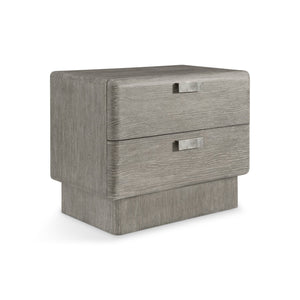 Bernhardt Bernhardt Monolith Nightstand 34" — Wirebrushed Puma Oak, Sculptural Rounded Case, Soft-Close Drawers, Usb Charging 343232