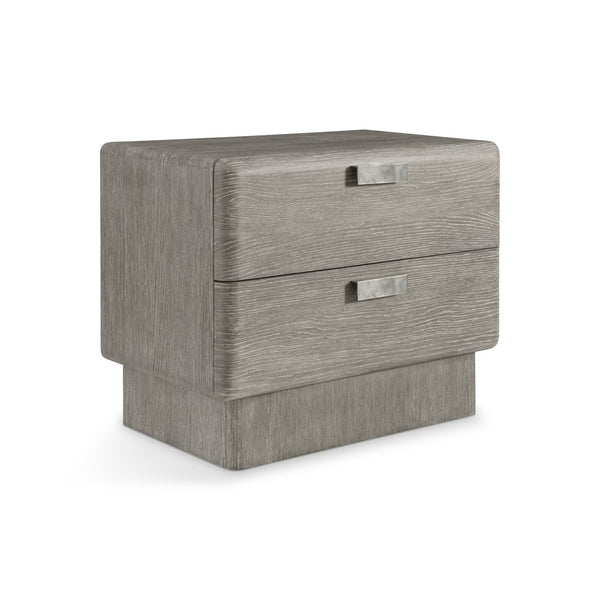 Bernhardt Bernhardt Monolith Nightstand 34" — Wirebrushed Puma Oak, Sculptural Rounded Case, Soft-Close Drawers, Usb Charging 343232