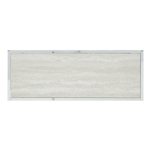 Homelegance By Top-Line Elliana Chrome Finish 36" Wide Asymmetrical Bookcase Silver Metal