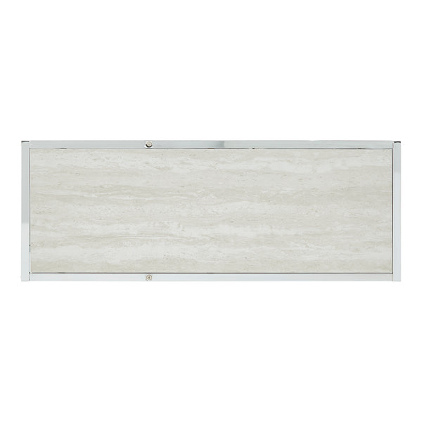 Homelegance By Top-Line Elliana Chrome Finish 36" Wide Asymmetrical Bookcase Silver Metal