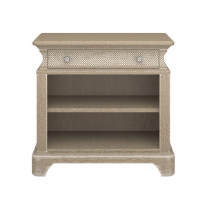 A.R.T. Furniture Summer Creek Open Nightstand In Scrubbed Oak - Stylish Storage With Usb Chargers & Unique Design Scrubbed Oak Flakey Cathedral Oak Veneer,Parawood Solids 251141-1303