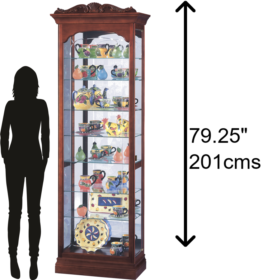 Hekman Furniture 680342 Hastings Curio Cabinet - Elegant Glass Display With Adjustable Shelves, Lighting & Craftsmanship Windsor Cherry Hastings Curio Cabinet 680342