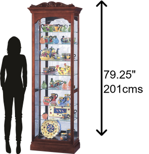 Hekman Furniture 680342 Hastings Curio Cabinet - Elegant Glass Display With Adjustable Shelves, Lighting & Craftsmanship Windsor Cherry Hastings Curio Cabinet 680342