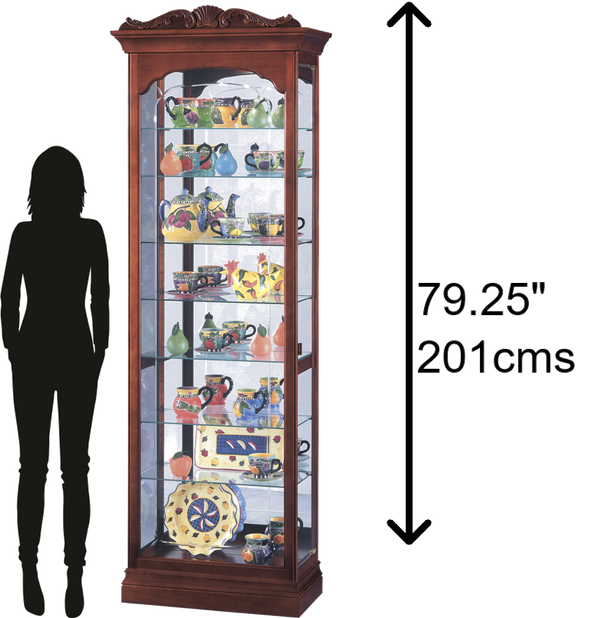 Hekman Furniture 680342 Hastings Curio Cabinet - Elegant Glass Display With Adjustable Shelves, Lighting & Craftsmanship Windsor Cherry Hastings Curio Cabinet 680342