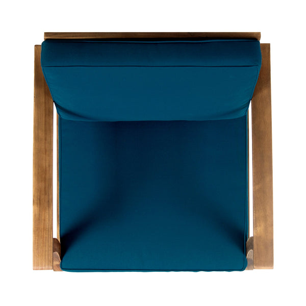 English Elm Perla Solid Acacia Outdoor Club Chair Slatted Hardwood Frame Resort Patio Seat 61442.00BLU