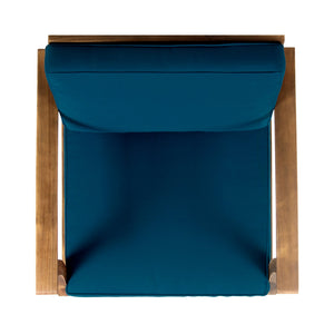 English Elm Perla Solid Acacia Outdoor Club Chair Slatted Hardwood Frame Resort Patio Seat 61442.00BLU-61442.00BLU