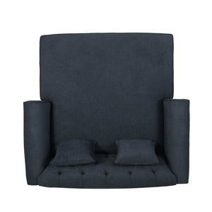 English Elm Christopher Knight Home® - Loveseat Double Chaise Lounge - Luxurious Charcoal Upholstered Seating With Accent Pillows & Style 68104.00AFCHAR_68104.00BFCHAR