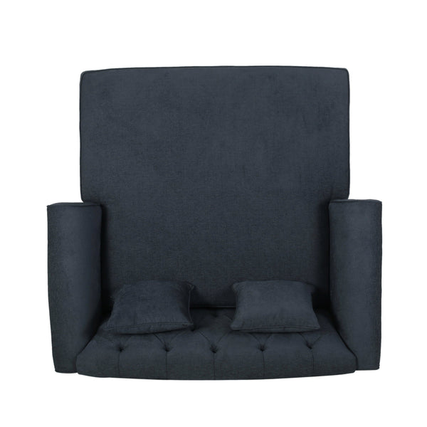 English Elm Christopher Knight Home® - Loveseat Double Chaise Lounge - Luxurious Charcoal Upholstered Seating With Accent Pillows & Style 68104.00AFCHAR_68104.00BFCHAR