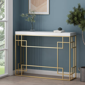 English Elm Christopher Knight Home® - CONSOLE Gold Geometric Console Table with MDF Top and Metal Open Frame — Modern Glam Accent for Hallway 71551.00
