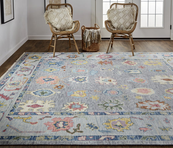 Feizy Rugs Karina Hand-knotted Wool Rug - Timeless Elegance And Modern Functionality For Sophisticated Decor Blue,Gray,Red Wool 9096792fgry000j00