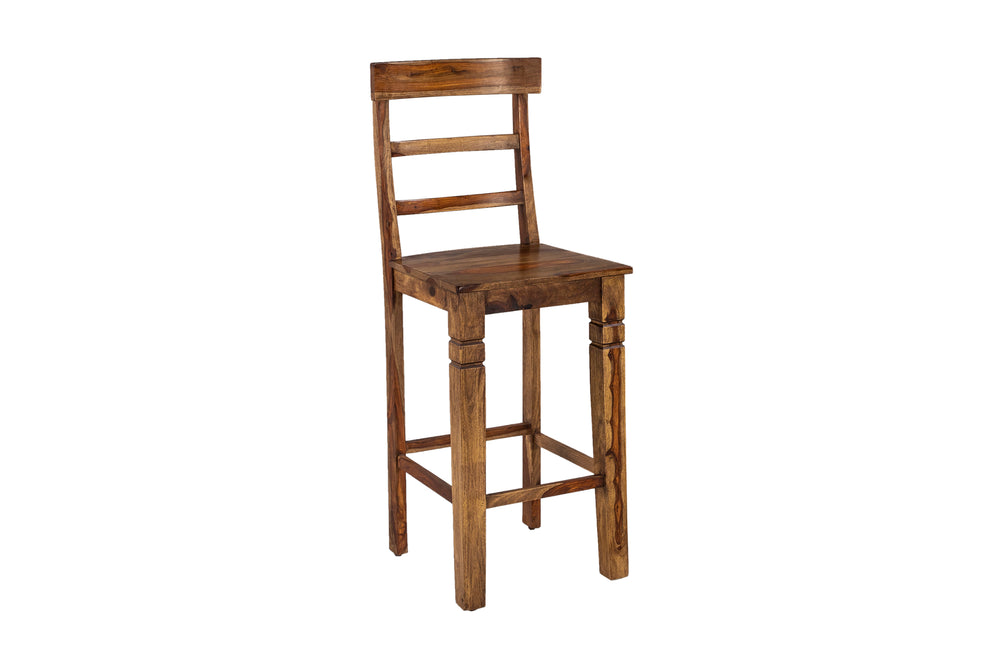 Porter Designs Taos Solid Sheesham Wood Bar Stool Set – Handcrafted Elegance For Your Space Brown Wood 07-196-24-1114h