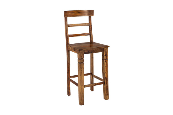 Porter Designs Taos Solid Sheesham Wood Bar Stool Set – Handcrafted Elegance For Your Space Brown Wood 07-196-24-1114h